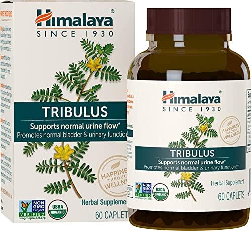Himalaya Organic Tribulus for Urinary Support, Stamina and Male Energy, 688 mg, 2 Month Supply, 60 Caplets