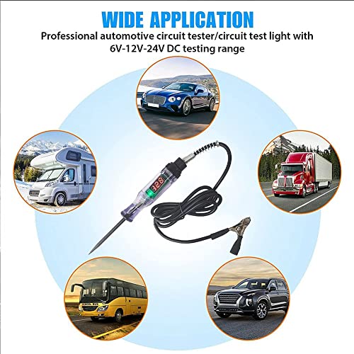 Hopbucan Car Truck Circuit Test Pen 6V/12V/24V DC Digital Test Pen Automotive Test Light Pen with Gloves - Image 4