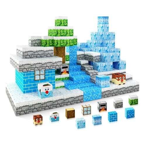 Image of Kidology Magnetic Tiles for Kids & Toddlers | 54 Pcs Building Blocks STEM Montessori Toy for Boys & Girls Age 3+ | Magnetic Cubes Set for Creative Learning & Sensory Play