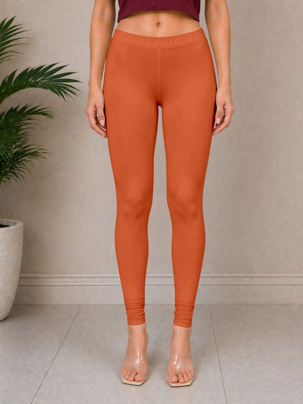 Image of TRENDMALLS Women's Microfiber Elastane Stretch Soft Churidar Length Leggings with Ultrasoft Waistband