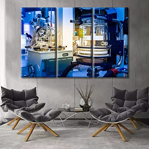 Image of TUMOVO Home Decor Clinical Laboratory Poster Canvas Paintings Wall Art 3 Pieces Laboratory Research Concept Bedroom Decor Wall Art Medical Canvas Wall Art Framed Ready to Hang, 60 inch Wx40 H