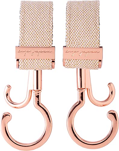 e.x.p.japon バギーフック PKG-ゴールドラメ 360度回転 ダブルフック ベビーカー 荷物フック 耐荷重約60キロ ベビーカーフック 2本入り e-bgh07pg