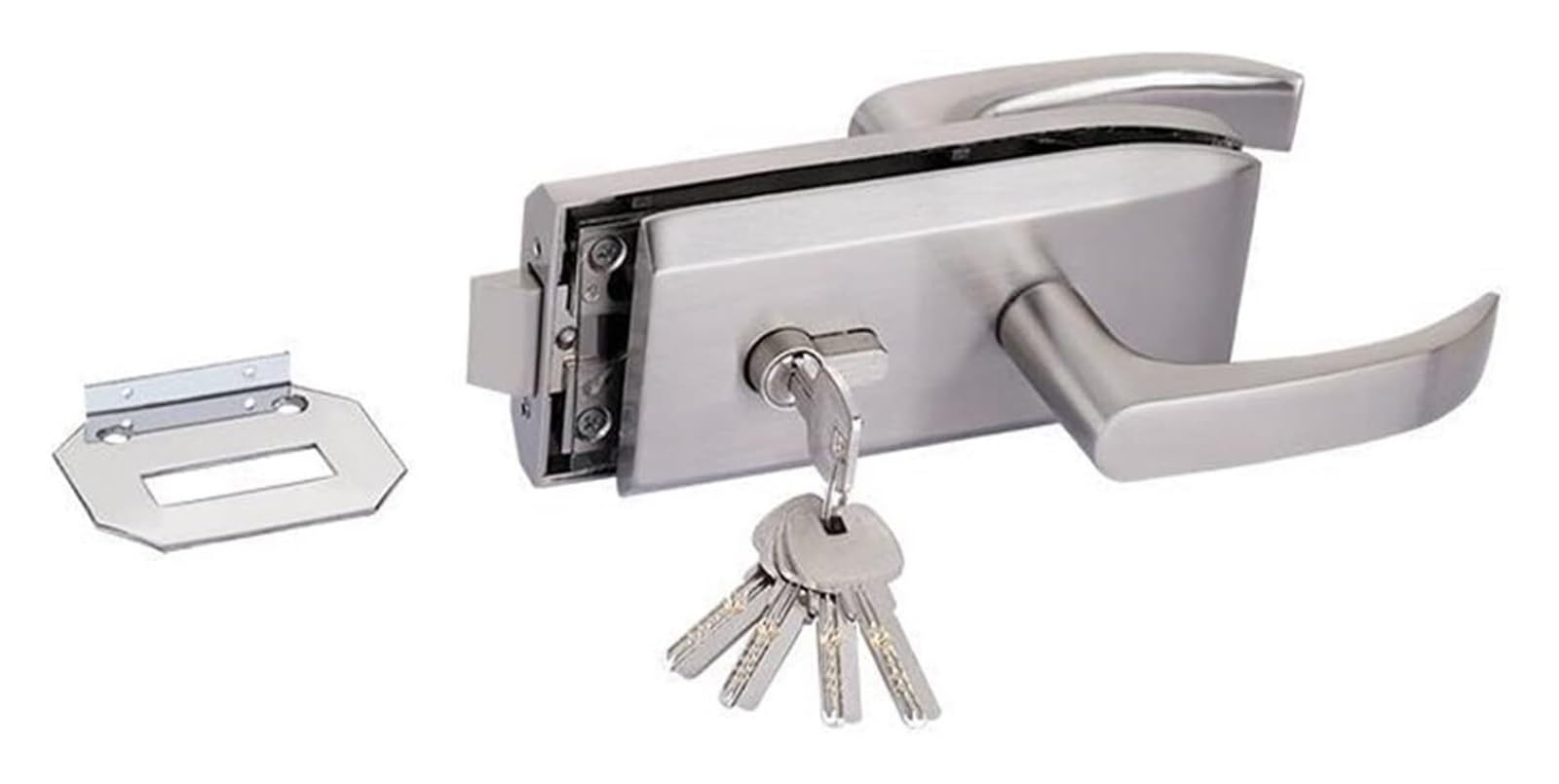 Serrure de porte en verre 10-12 mm à clé S pour battante et coulissante