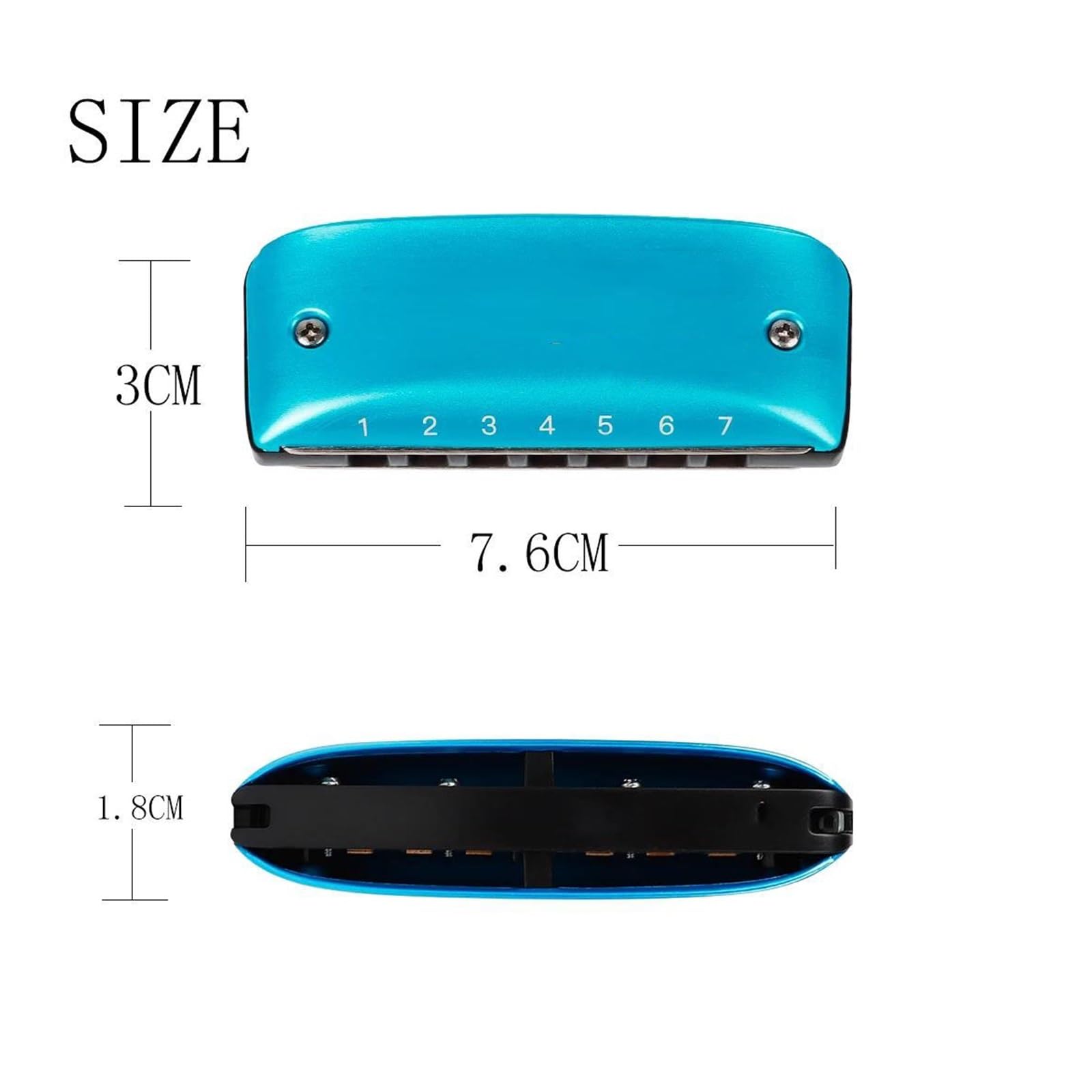 Armonica Colorata A 7 Fori Con Tonalità Di Do Strumento A Fiato Con Tonalità Uguale Armonica(Blue A Key)