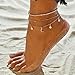 DUOWEI Gold Ankle Bracelets for Women, Girls Multilayer Boho Anklet Bracelet Set, Silver Butterfly Foot Chains, Womens Adjustable Cute Anklets