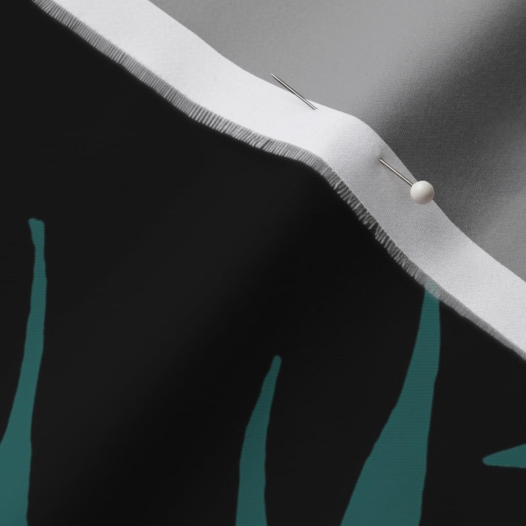 Spoonflower Fabric - Black Koi Fish Japanese Floral Large Scale Decorative Carp Chinoiserie Printed on Organic Cotton Sateen Fabric by The Yard - Sewing Quilting Apparel Home Decor