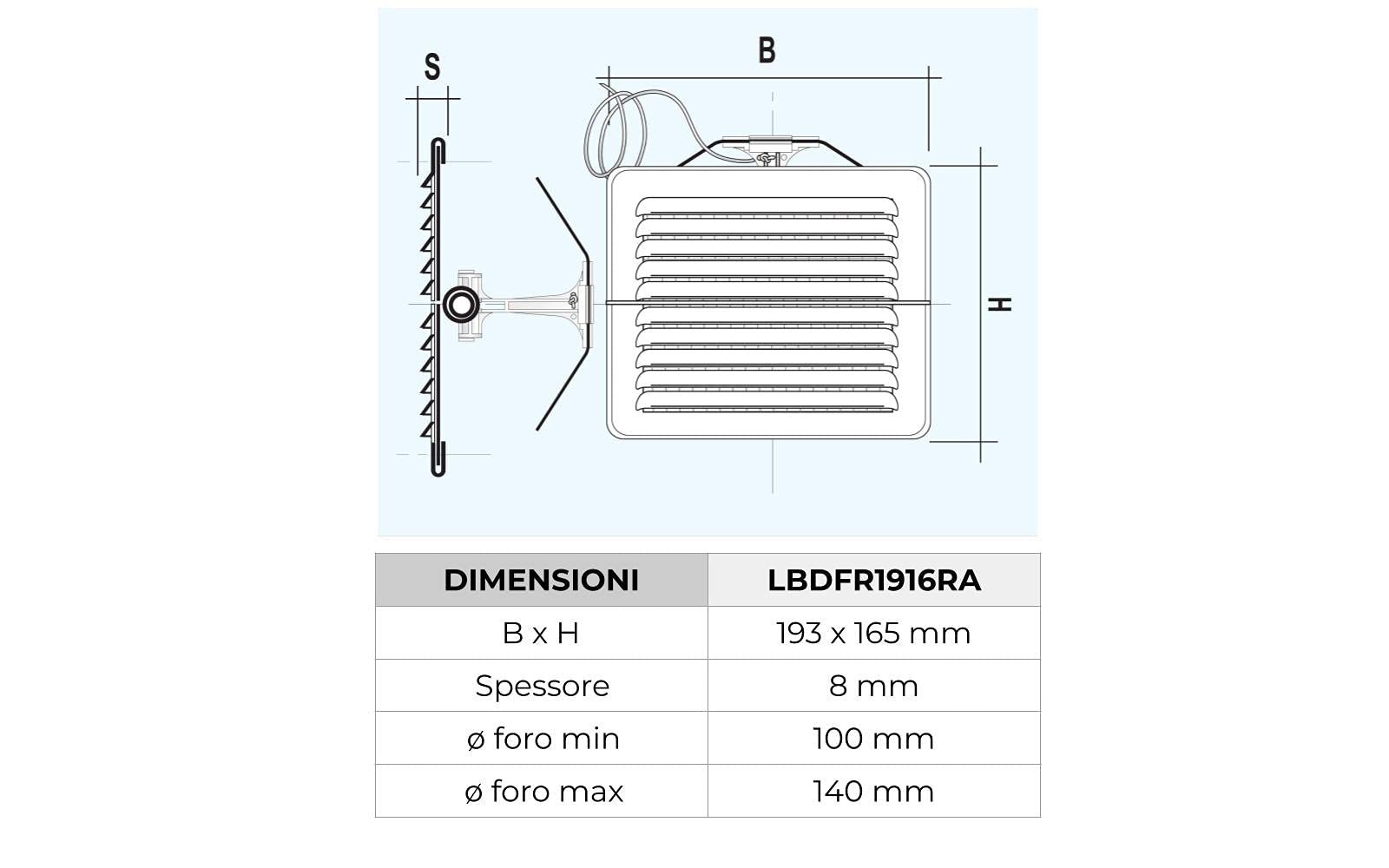 Lüftungsgitter Rechteckig, Klappbar, Kupfer – Mit Insektennetz, Maße 193 X 165 Mm