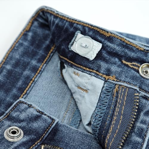 KIDSCOOL SPACE Girls Jeans, Split Hem with RAL Edges Elastic Waistband Inside High Stretch Denim Flared Pants4