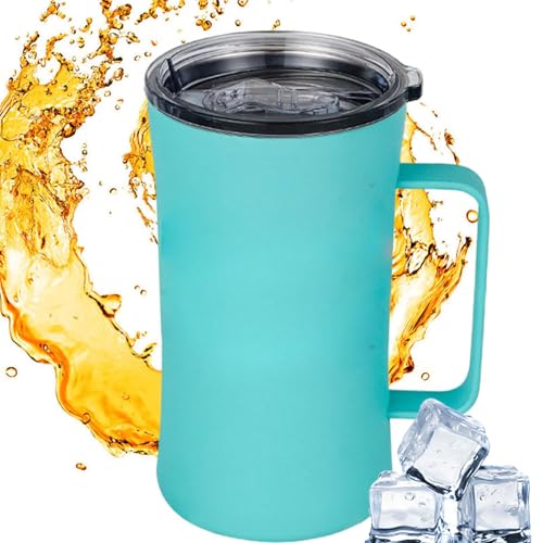 Vaso Térmico Con Asa - Taza para Camping con Tapa - Térmico Portátil 600ml Para Exteriores, Senderismo, Viajes, Hogar Y Acampada