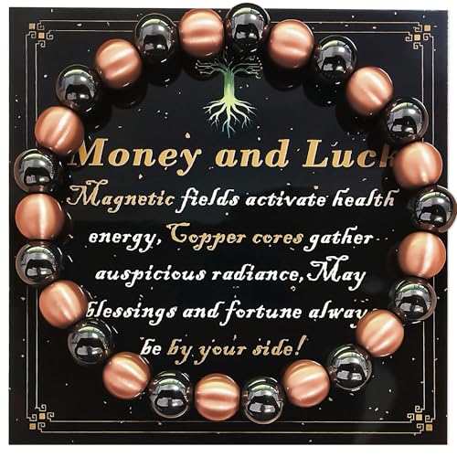 DBPBToU Bracelet Magnetique Homme Fabriqué à Partir de Cuivre Pur à 99,9%, Pouvant être Offerts en Convient Comme Cadeau Pour les Hommes le Comprend un Coffret à...