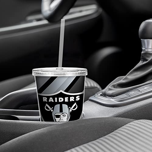 Image of Rico Industries NFL Football 16oz Clear Tumbler W /Straw for NFL Fans