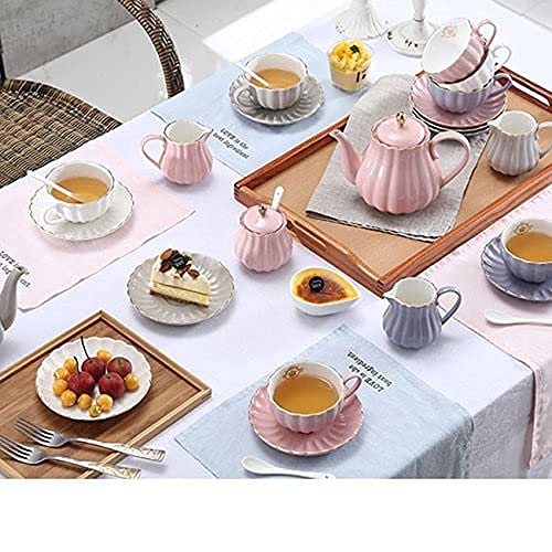Sweejar Home Royal Family - Juego de té de porcelana (225 ml, incluye tetera, azucarero, jarra de leche, tazas de té y… - Imagen 5