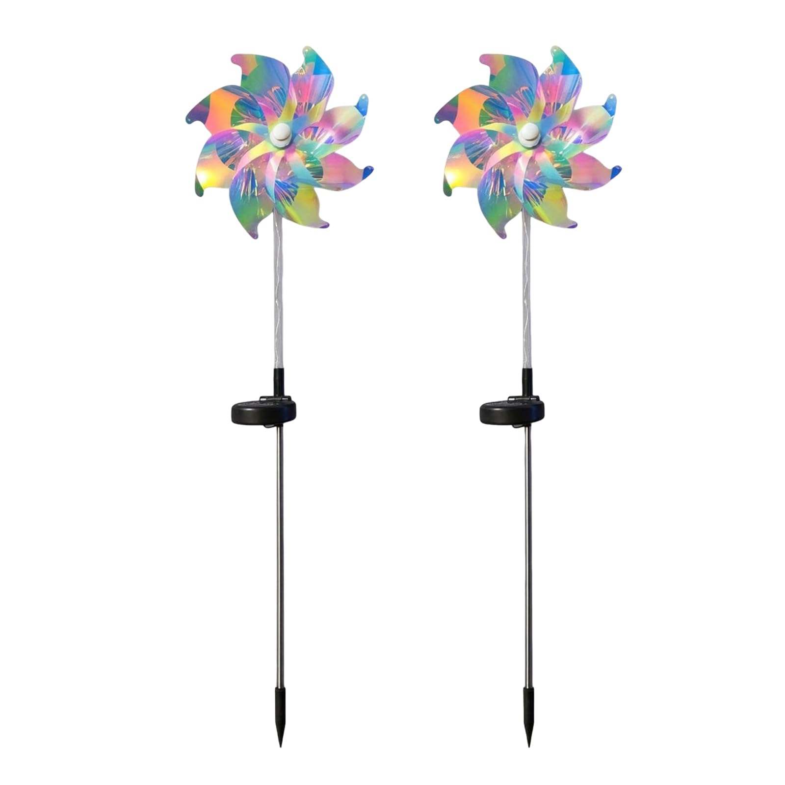 CLBDRESS Rainbow Solar Pinwheel Lights, Waterproof LED Windmill Garden Stake, Creative Decorative Wind Spinner for Lawn, Patio, Walkway, Flower Bed