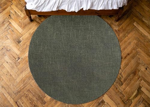 Tapete Redondo Sisal Sintético Verde Ø135cm Antiderrapante