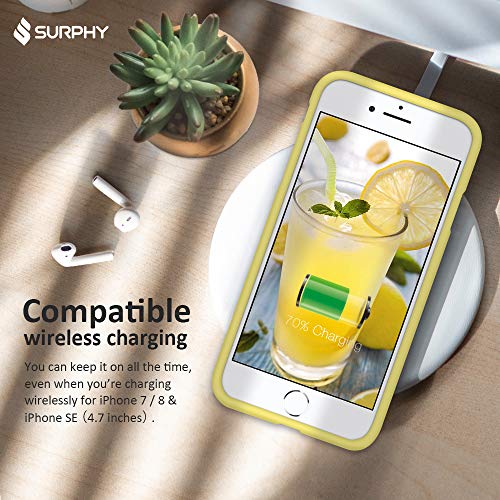 Surphy Silicone Case Compatible With Iphone Se Case (Se 2022 Case Se 3, Se 2020), Iphone 8 Case, Iphone 7 Case, Liquid Silicone Phone Case With Microfiber Lining (Yellow) #TOP3