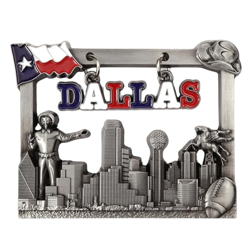 Imán decorativo de marco colgante Dallas Texas 3.25 x 2.5 pulgadas