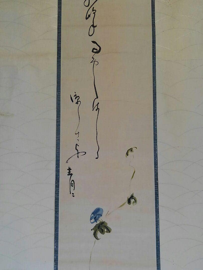 ♥掛軸　俳句　短歌　朝顔　【　青々　】　桐箱付き　掛け軸 Amazon.co.jp: 蔵くら 掛軸 俳句 短歌 朝顔 青々 桐箱付き 201111 M
