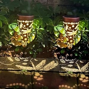2 Pack Dragonfly Solar Pathway Lights Outdoor, Waterproof Solar Walkway Lights Garden Decor, Pathway Landscape Lights for Backyard Patio Path Yard Lawn Walkway
