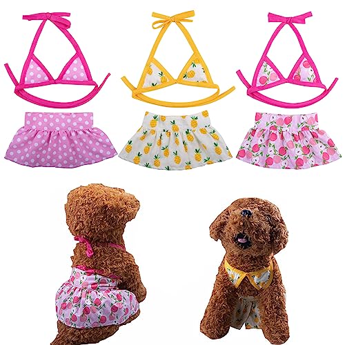 Traje de baño floral para perro pequeño miniatura 2