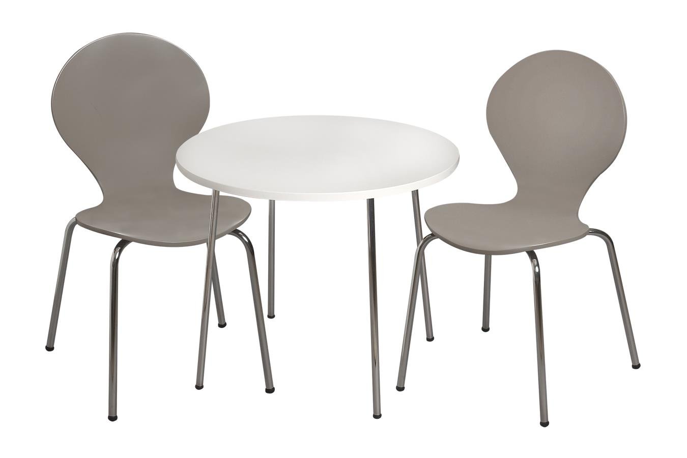 Gift Mark Modern Childrens Table and 2 Chair Set with Chrome Legs (Grey Color Chairs)