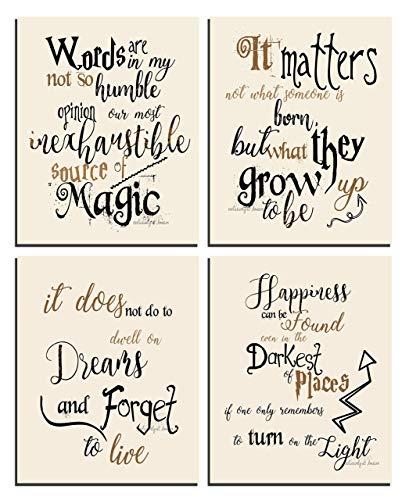 Image of Wizard Art - Quotes and Sayings Art Prints | Set of Four Photos 8x10 Unframed | Unique Inspirational Wall Art - Great Gift for Wizarding Fans