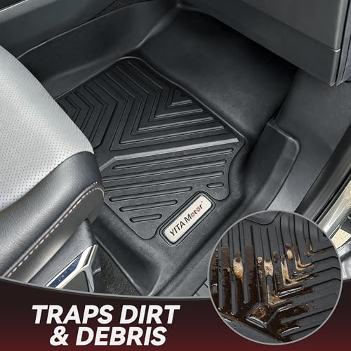 Image of YITAMOTOR Floor Mats Fit 2015-2023 Jeep Cherokee Not fit for Grand Cherokee | Custom Fit All-Weather Protection Floor Liners, 1st & 2nd Row, Black