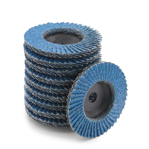 BEASAFY Lot de 10 disques à lamelles, diamètre 76 mm, grain 40, disques abrasifs pour meuleuse d'angle, disques à lamelles, disques abrasifs pour métal,...