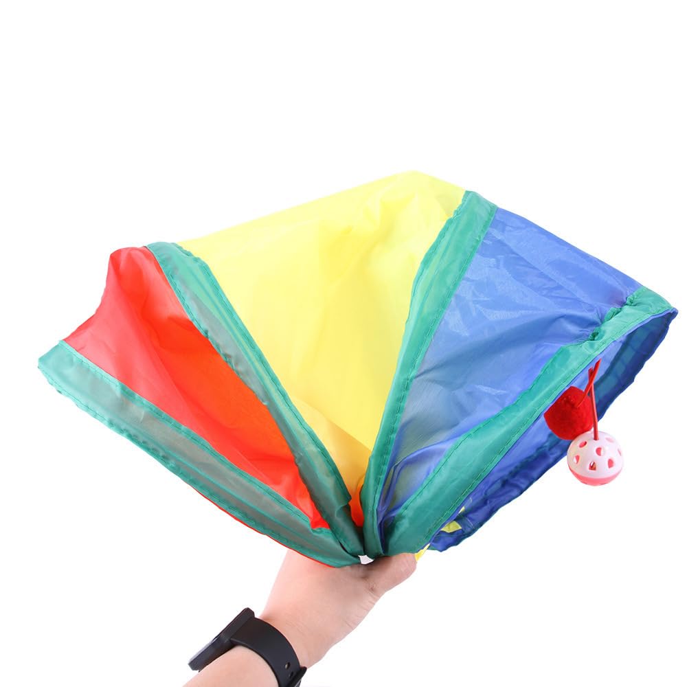 Túneles de gato arcoíris con bola interactiva para interiores y exteriores, túnel grande para gatos, juguete para gatitos, gatitos, conejos, 2 vías