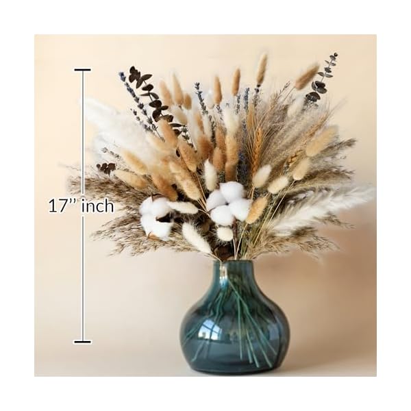   Natural-Dried-Flower-Bouquet-Pampas-Grass-Cotton-Stems-Bunny-Tails-Eucalyptus-Lavender-Wheat-Rustic-Boho-Decor-for-Home-Wedding-or-Gift