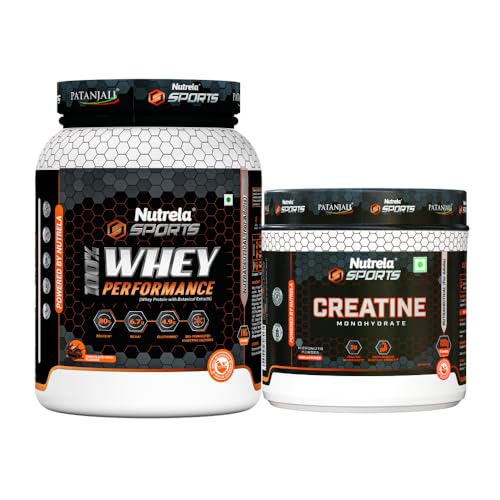 Image of Nutrela Sports Performance Combo - 1kg Whey Performance (Chocolate) & 100g Creatine Monohydrate