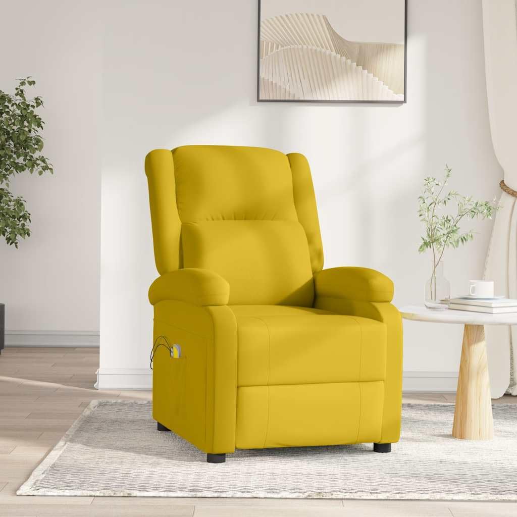 vidaXL Sillón de Masaje eléctrico Terciopelo Amarillo