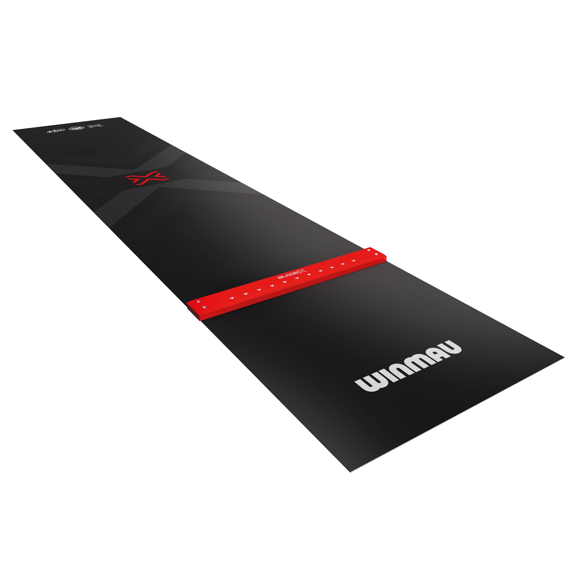 WINMAU Blade X Pro Zone Precision Tapis de fléchettes en PVC avec ligne de fléchettes surélevée intégrée – Longueur totale – Design noir élégant – Accessoire professionnel – Tapis de fléchettes