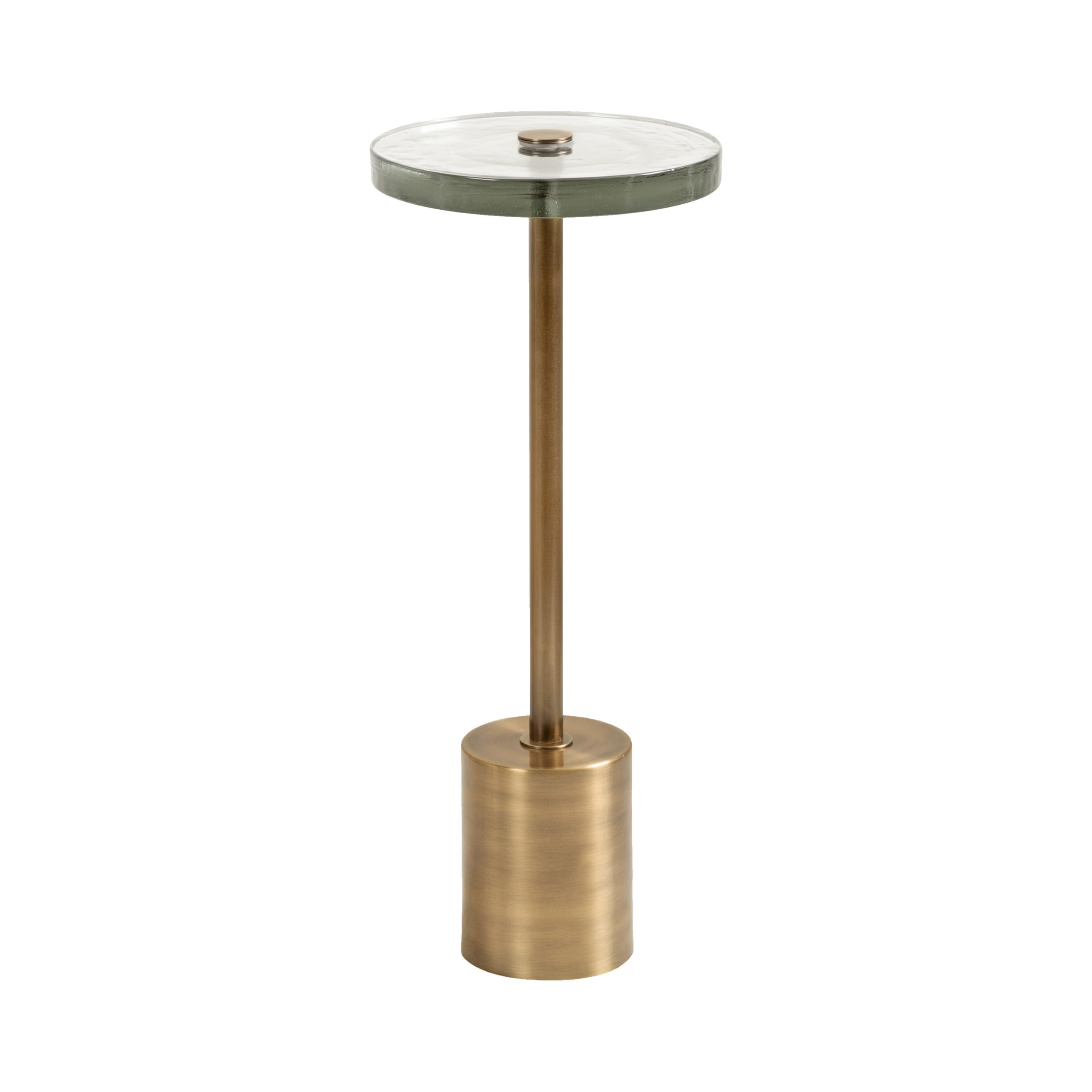 Kate and Laurel Xyler Modern Round Metal and Glass Drink Table