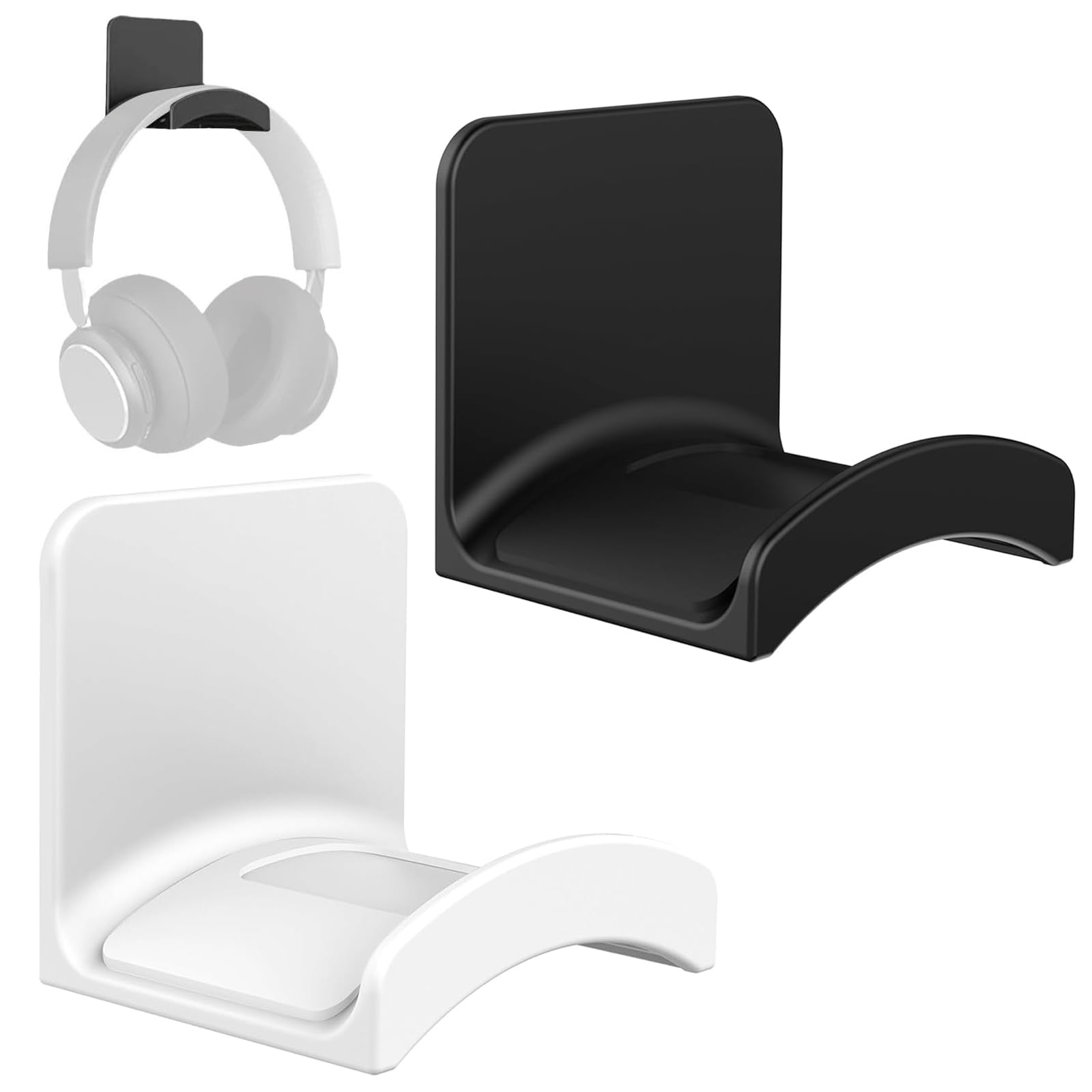2 Pezzi Supporto Cuffie, Porta Cuffie da Scrivania, Supporto Cuffie Gaming, Universale Gancio Appendi Cuffie Staffa, Supporto da Parete per Cuffie, per Tavolo, Parete, Vetro, Metallo