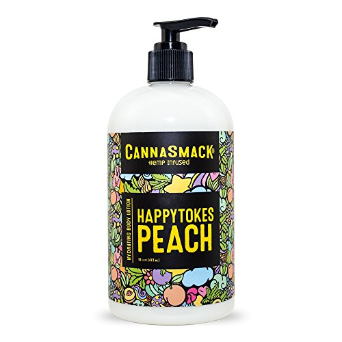 CannaSmack HappyTokes Peach Hydrating Hemp Body Lotion (16oz) - Peach Scent