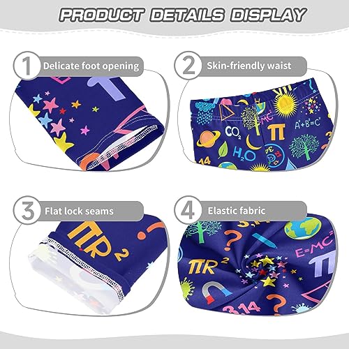 Wusikd Science Girls' Leggings Toddler Doodles Blue Colors Kids Yoga Pants Dance Active Tights 7-8T3