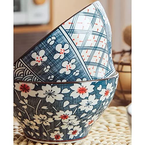 Image of Ceramic Cereal Bowls for Pasta, Salad, Cereal, Soup Ceramic Japanese Ramen Bowls Porcelain Pho Bowls (300ML, Set of 2)
