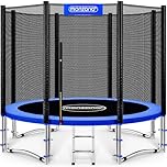 MONZANA® Trampolin Ø 305 cm TÜV SÜD GS Zertifiziert Komplettset mit Sicherheitsnetz, Leiter, Randabdeckung & Zubehör - Kindertrampolin Gartentrampolin