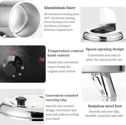 Hervidor de sopa de acero inoxidable de 13 litros y 400W para bufé 7