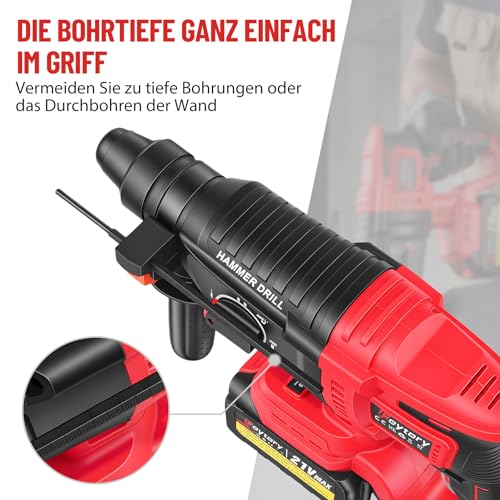 21V Bohrmaschine Schlagbohrer SDS-plus Bohrhammer Schlagbohrmaschine Zubehör â Bild 7