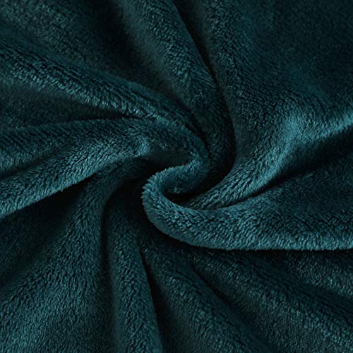 Kuscheldecke Flauschige extra weich & warm Wohndecke Flanell Fleecedecke, Falten beständig/Anti-verfärben als Sofadecke oder Bettüberwurf, Größe:150 cm x 200 cm, Farbe:Dunkelgrün