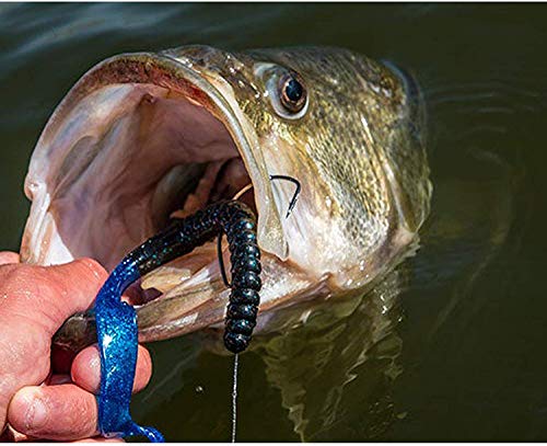 Bass Fishing Hooks Kit, 50pcs 2X Strong Offset Ewg Worm Hooks for Bass Fishing Trout Soft Bait Jig Texas Rig Saltwater Freshwater Size 1/0-5/0 - Image 6