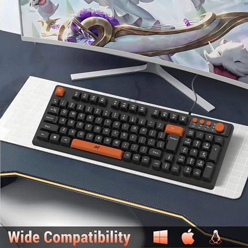 Image of Ant Master 01 New Gen Full Size Wired Office Keyboard | 98 Keys Compact Layout with 4 Multimedia Keys | Membrane Switches | 5M Clicks Life | Windows /Mac /Linux Compatible - Black