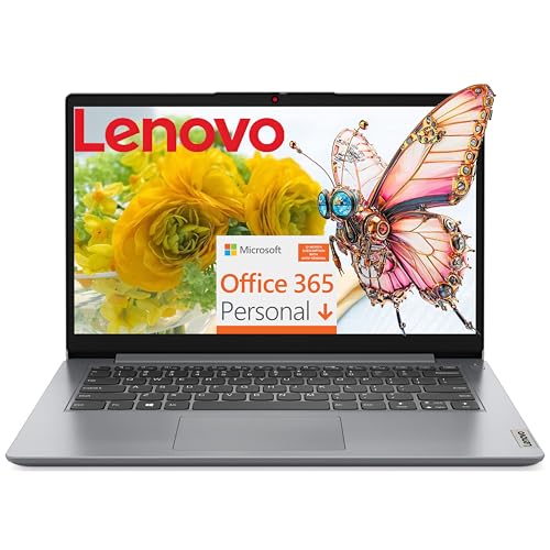 Lenovo Laptop Computer 2026 Edition for Students, with 1-Year Microsoft 365, Intel Processor, 14', 4GB RAM, 128GB eMMC, 500GB External HDD, Lightweight Design, All-Day Battery Life, Windows 11 Home