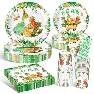 DANXIAN 20 Gäste Dino Partygeschirr Set