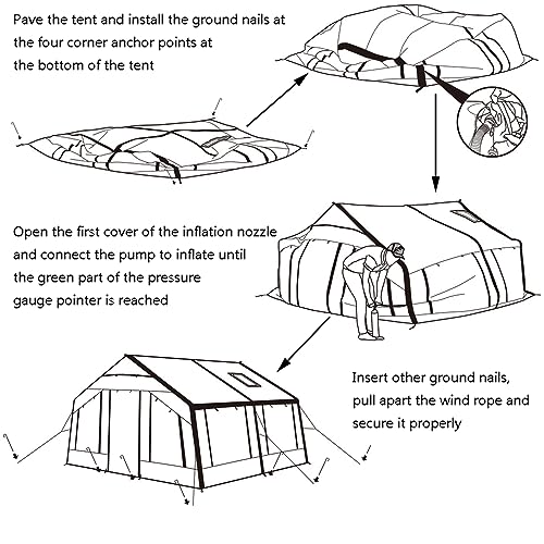 Carpa inflable grande para camping con estructura de aire integrada miniatura 6