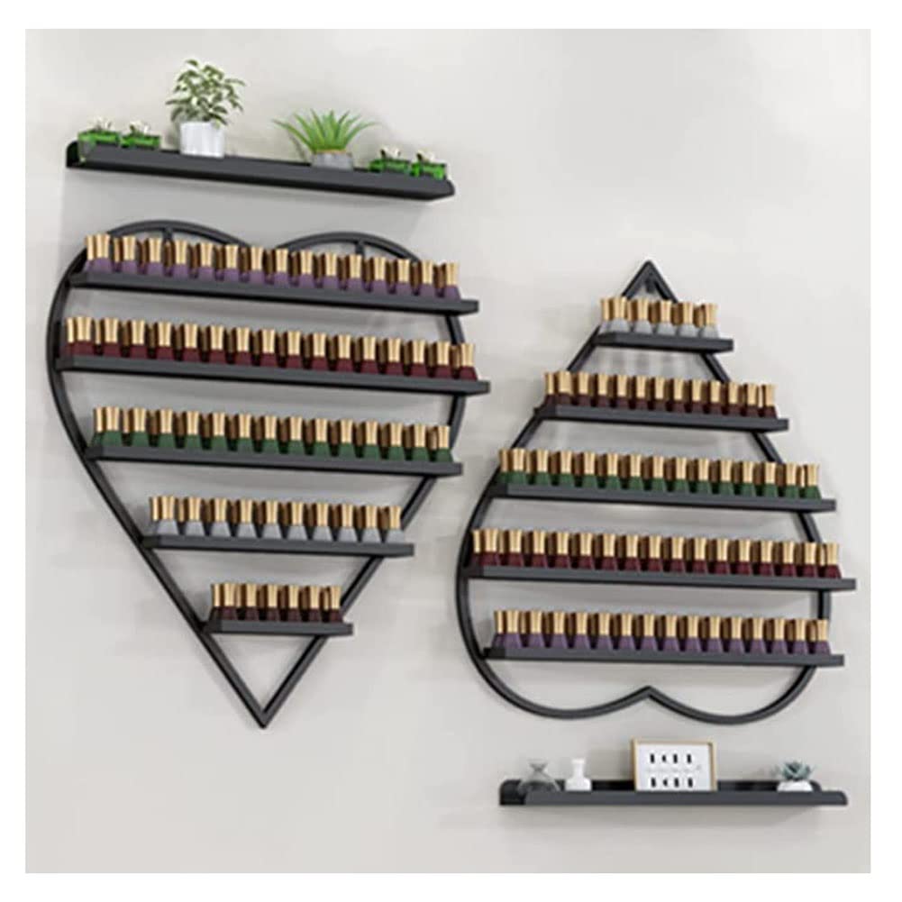 Espositore per Smalti, Porta Oli Essenziali in Metallo per Negozi di Bellezza, Organizer da Parete per Smalti, Porta Profumi, Oro - 6 Pezzi, Nero - 4 Pezzi