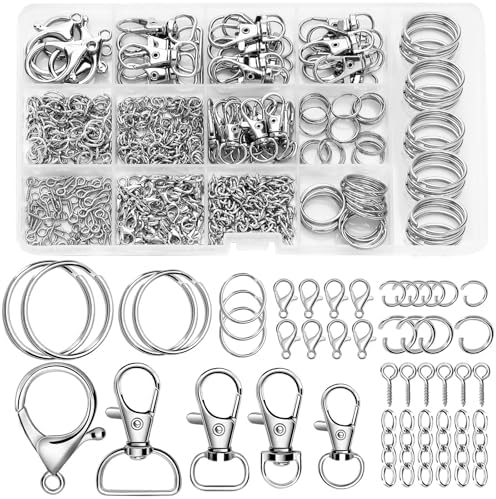 Amazon.com: AUGSUN Keychain Making Kit, 450Pcs Keychain Craft Set ...