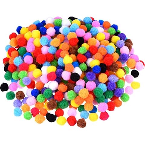 Blulu 500 Pcs 0.5 Inch Polypropylene Pompoms for Craft Making, Small Pom Poms Balls Art and Craft DIY Decorations(Multicolor) Cover