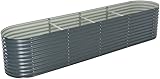KOIECETA Hochbeet Stahl Grau 400x80x81 cm Gemüsebeet Pflanzbeet Frühbeet Garten